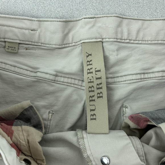 Burberry Brit Jeans Mens 34x33 Beige Stretch Denim Regular Straight Button Fly - Picture 4 of 16